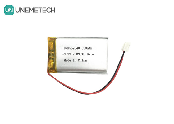 552540 باتری های لیپو شارژ پذیر نقره ای پرزماتیک 3.7V 550mAh برای ردیاب PET