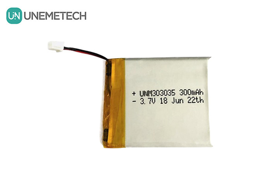 باتری پلیمر لیتیوم 300mAh 303035 ولتاژ نامی 3.7 V باتری لیپو MSDS تایید شده
