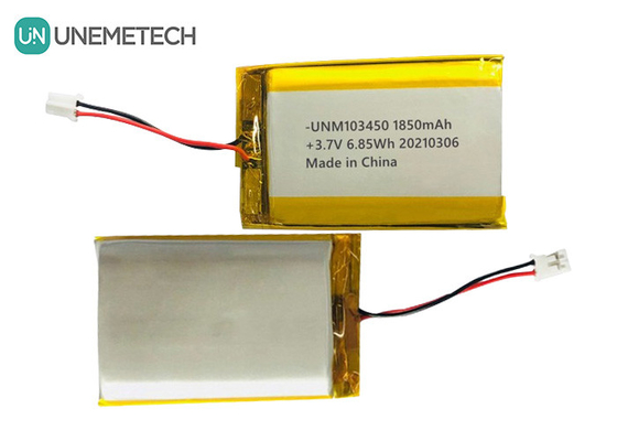 103450 3.7V 1850mAh باتری لیپو شارژ پذیر IEC62133 UN38.3 MSDS باتری لیتیوم پلیمری تایید شده
