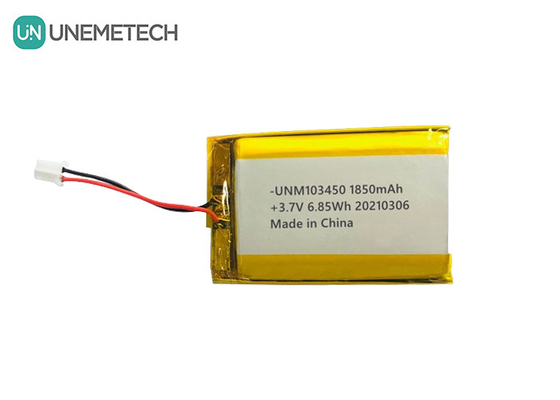 103450 3.7V 1850mAh باتری لیپو شارژ پذیر IEC62133 UN38.3 MSDS باتری لیتیوم پلیمری تایید شده