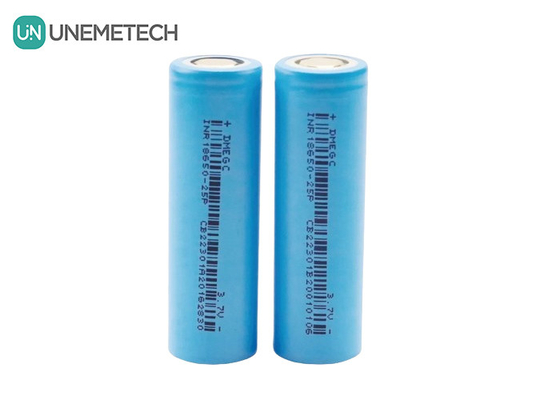 2500mAh 3.7V Max 6A شارژ مداوم باتری لیتیوم یون سیلندر 18650 INR18650-25P