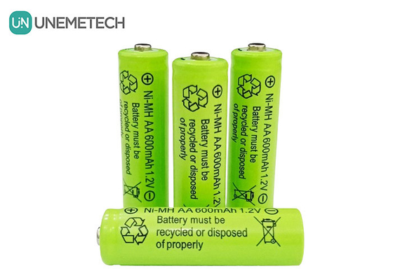 طول عمر چرخه NiMH AA 1.2V 600mAh باتری شارژ پذیر AA600 برای اسباب بازی