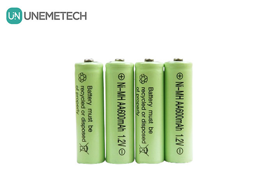 طول عمر چرخه NiMH AA 1.2V 600mAh باتری شارژ پذیر AA600 برای اسباب بازی