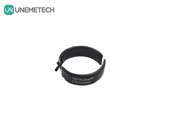 3باتری لیپو خمیده.7 ولت 150732 دقیقه ظرفیت 22 میلی آمپر باتری های لیپو شکل ویژه سلول های تک