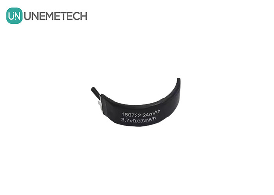 3باتری لیپو خمیده.7 ولت 150732 دقیقه ظرفیت 22 میلی آمپر باتری های لیپو شکل ویژه سلول های تک