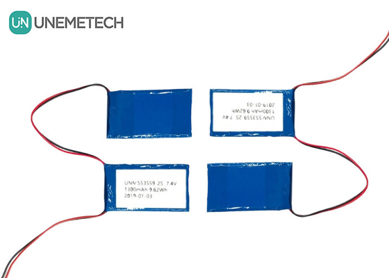 2C سرعت تخلیه بالا باتری لیپو بسته 553559 7.4V 1300mAh 2S برای اندام مصنوعی