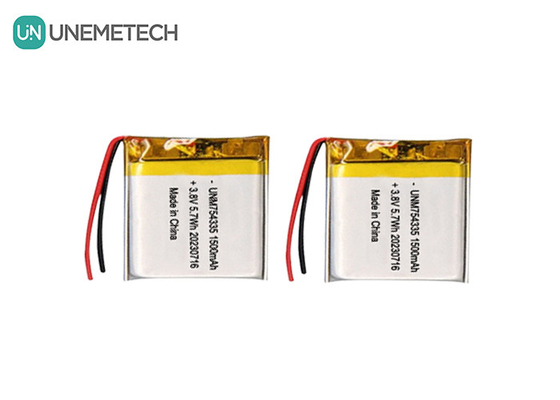 4.35 ولت باتری های لیپو ولتاژ بالا 754335 3.8 ولت 1500mAh باتری لیتیوم پلیمر قابل شارژ