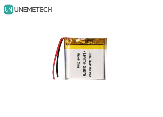 4.35 ولت باتری های لیپو ولتاژ بالا 754335 3.8 ولت 1500mAh باتری لیتیوم پلیمر قابل شارژ
