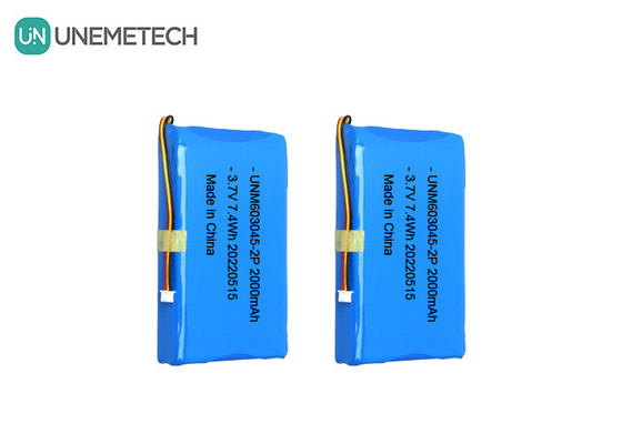 باتری پلیمر لیتیوم با ظرفیت بزرگ 603045 2P 3.7V 2000mAh باتری قفل درب هوشمند