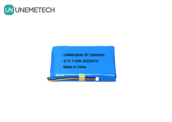 باتری پلیمر لیتیوم با ظرفیت بزرگ 603045 2P 3.7V 2000mAh باتری قفل درب هوشمند