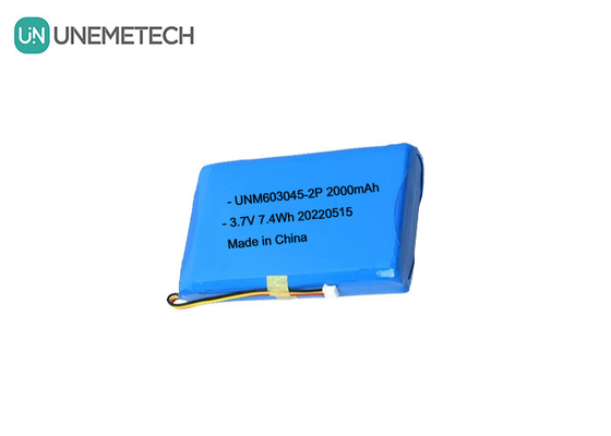 باتری پلیمر لیتیوم با ظرفیت بزرگ 603045 2P 3.7V 2000mAh باتری قفل درب هوشمند