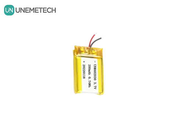اندازه کوچک 402030 3.7V 200mAh باتری Lipo شارژ پذیر برای محصولات الکترونیکی