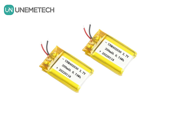 اندازه کوچک 402030 3.7V 200mAh باتری Lipo شارژ پذیر برای محصولات الکترونیکی