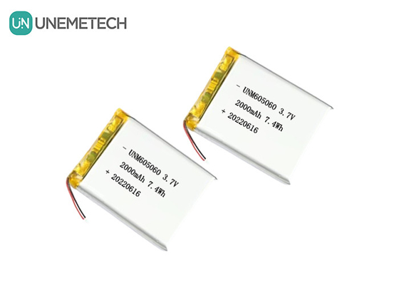 UNEMETECH 605060 2000mAh باتری پلیمر لیتیوم 3.7V ابزار زیبایی باتری شارژ مجدد