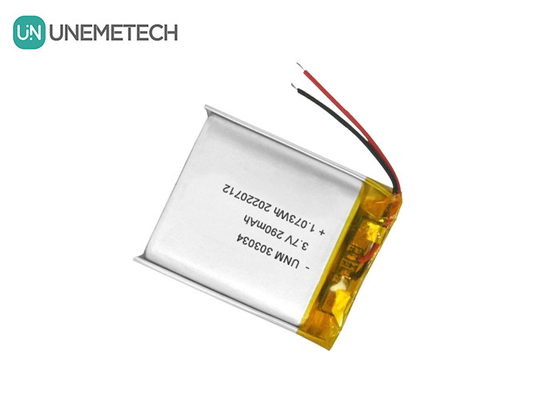 3.7V 290mAh باتری پلیمر لیتیوم یون قابل شارژ 303034 برای اسباب بازی های الکتریکی