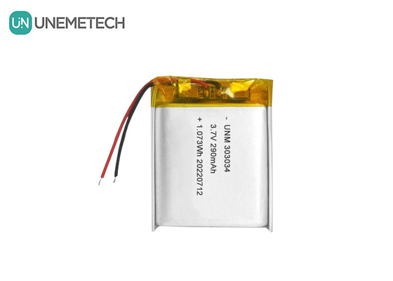 3.7V 290mAh باتری پلیمر لیتیوم یون قابل شارژ 303034 برای اسباب بازی های الکتریکی