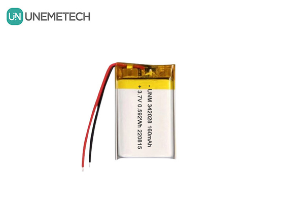باتری بلوتوث 160mAh 3.7V باتری لیتیوم پلیمر یون قابل شارژ مجدد 342028 برای ردیاب
