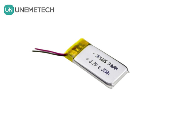 351225 باتری پلیمر لیتیوم یون 3.7V 90mAh باتری پلیمر لیتیوم فوق نازک قابل شارژ
