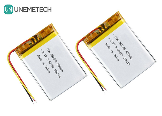 باتری پلیمر لیتیوم 3.7V 820mAh 393548 بسته باتری شارژ پذیر لیپو برای پمپ سینه الکترونیکی