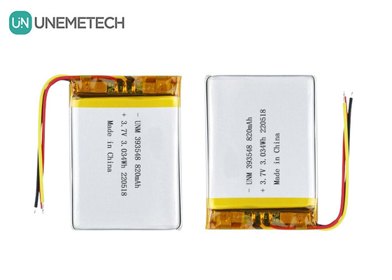 باتری پلیمر لیتیوم 3.7V 820mAh 393548 بسته باتری شارژ پذیر لیپو برای پمپ سینه الکترونیکی