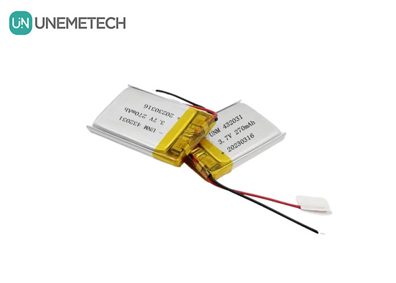 3.7V 270mAh 432031 باتری پلیمر لیتیوم برای لوازم الکترونیکی