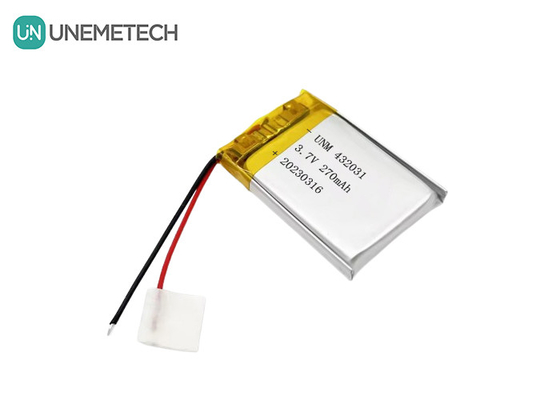 3.7V 270mAh 432031 باتری پلیمر لیتیوم برای لوازم الکترونیکی