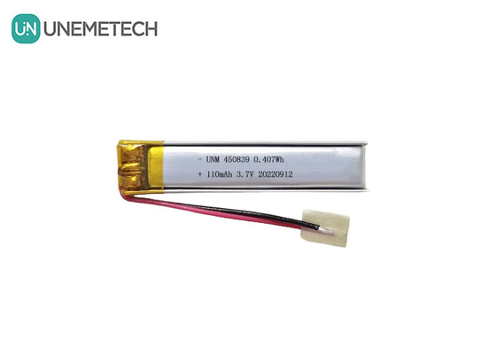 طراحی دقیق 3.7V 110mAh باتری لیپو باتری پلیمر لیتیوم قابل شارژ 450839