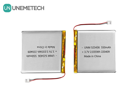 باتری پلیمر لیتیوم یون 3.7V 550mAh 523436 باتری پلیمر لی قابل شارژ برای ردیاب GPS