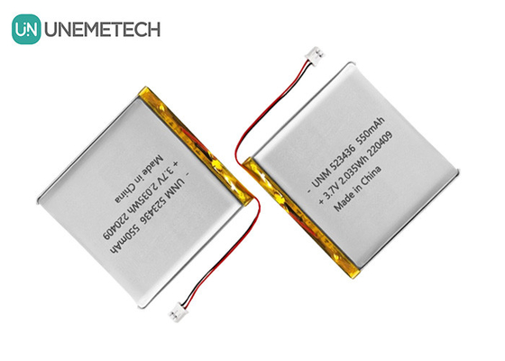باتری پلیمر لیتیوم یون 3.7V 550mAh 523436 باتری پلیمر لی قابل شارژ برای ردیاب GPS