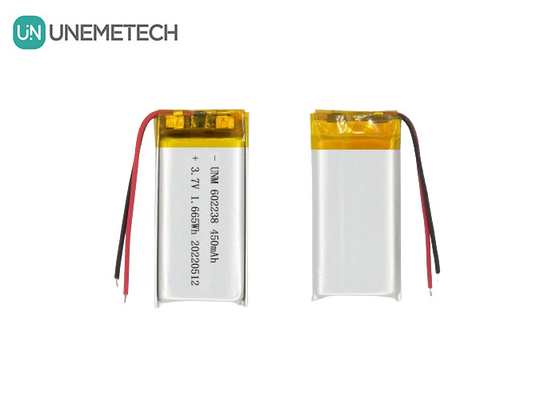 باتری پلیمر لیتیوم یون 602238 3.7V 450mAh باتری لیتیوم یون قابل شارژ برای ردیاب حیوانات خانگی