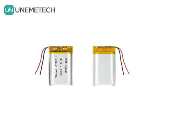 باتری های لیتیوم پلیمر 722233 3.7V 580mAh باتری لیپو از چین تولید کننده