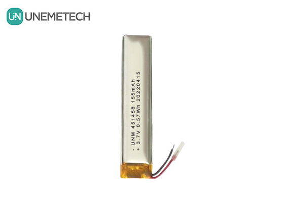 لیپو 3.7V 155mAh باتری پلیمر قابل شارژ 451458 برای هدست بی سیم