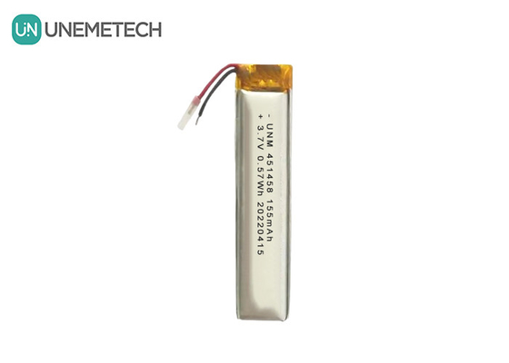 لیپو 3.7V 155mAh باتری پلیمر قابل شارژ 451458 برای هدست بی سیم