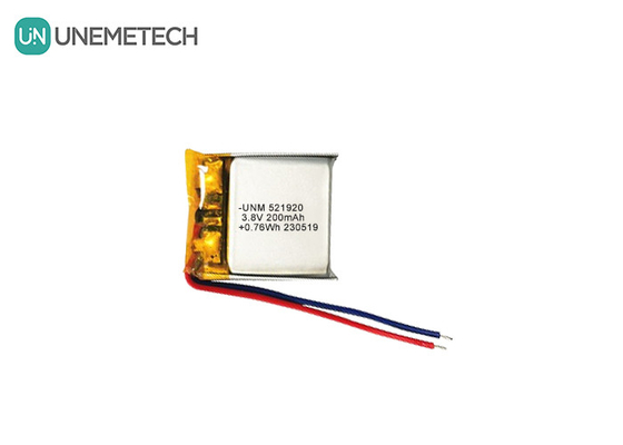 باتری پلیمر لیتیوم ولتاژ بالا 3.8V 200mAh 521920 برای ساعت های هوشمند