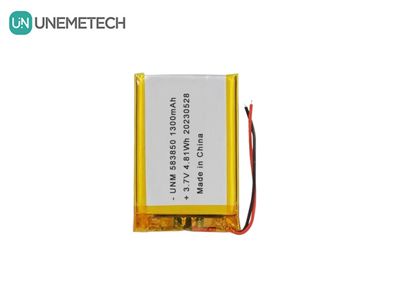 3.7V 1300mAh باتری استاندارد لیتیوم یون پلیمر 583850 برای محصولات الکترونیکی