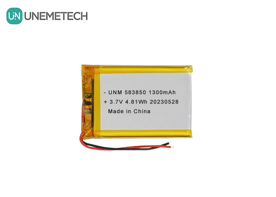 3.7V 1300mAh باتری استاندارد لیتیوم یون پلیمر 583850 برای محصولات الکترونیکی