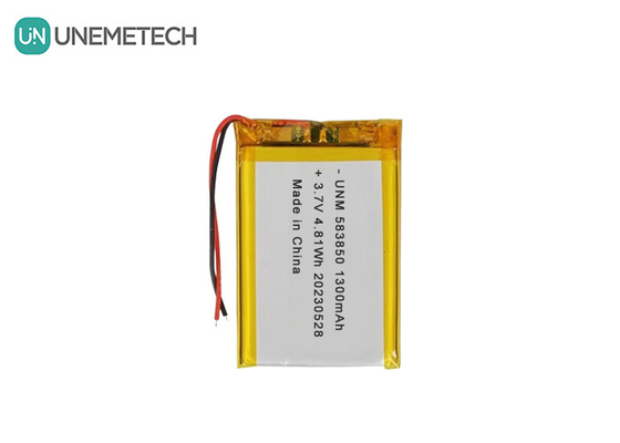 3.7V 1300mAh باتری استاندارد لیتیوم یون پلیمر 583850 برای محصولات الکترونیکی