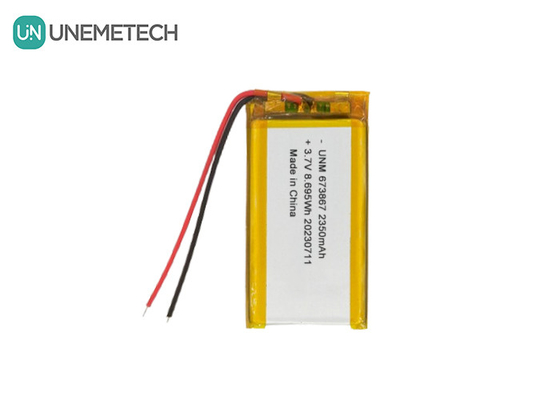 3.7V 2350mAh باتری پلیمر لیتیوم با ظرفیت بالا 673867 برای بانک های برق