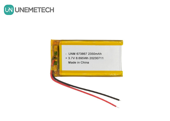 3.7V 2350mAh باتری پلیمر لیتیوم با ظرفیت بالا 673867 برای بانک های برق