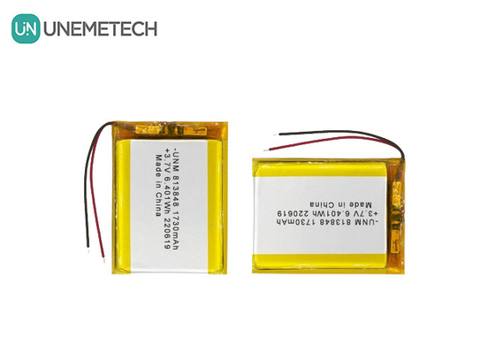 3.7V 1730mAh باتری لیتیوم یون پلیمر ظرفیت بزرگ 813848 برای بانک برق