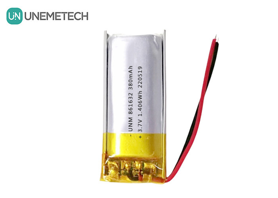 باتری های لیپو 1S 3.7V 380mAh باتری پلیمر لیپو قابل شارژ 861632 برای لامپ میز