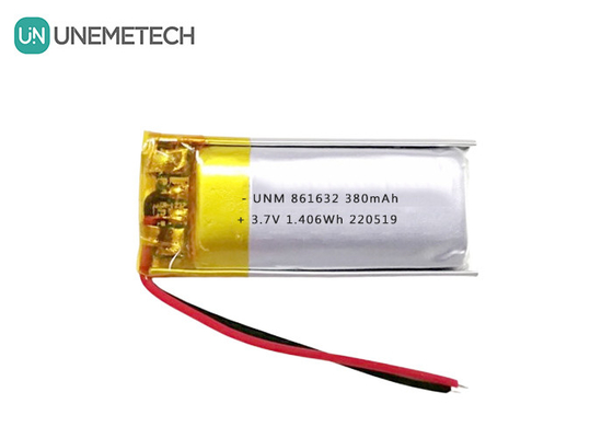 باتری های لیپو 1S 3.7V 380mAh باتری پلیمر لیپو قابل شارژ 861632 برای لامپ میز