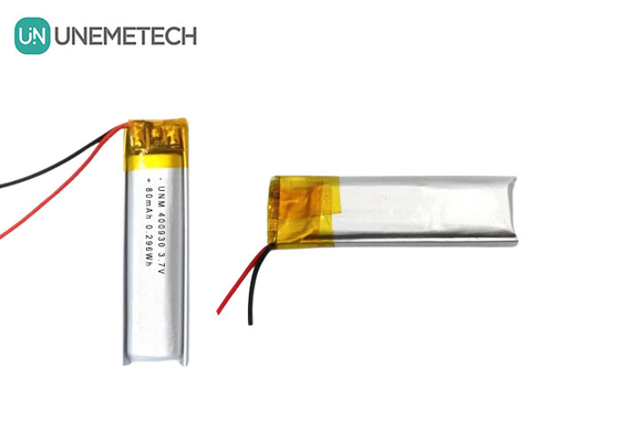 3.7V 80mAh 400930 باتری پلیمر لیتیوم سفارشی کم وزن برای شمع های الکترونیکی
