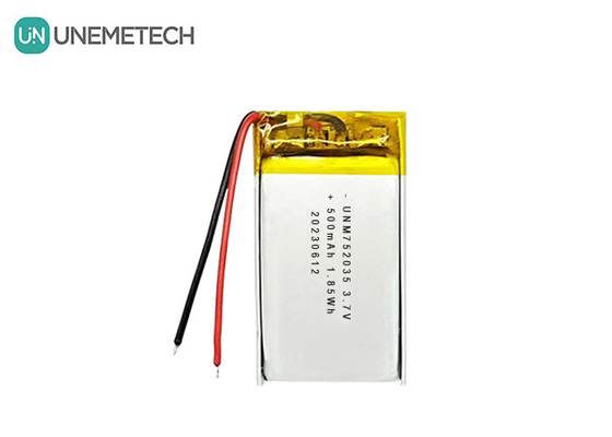 3.7V 500mAh 752035 باتری پلیمر لیتیوم پیشرفته برای کنترل از راه دور