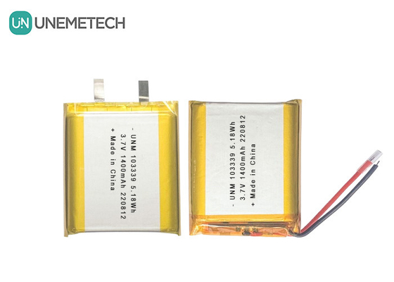 3.7V 1400mAh باتری پلیمر لیتیوم یون با عملکرد بالا 103339 برای ماشین های اسباب بازی