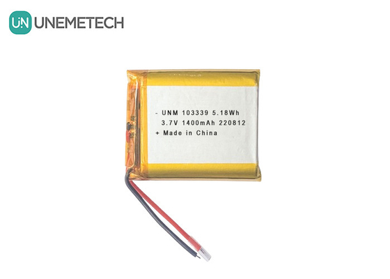 3.7V 1400mAh باتری پلیمر لیتیوم یون با عملکرد بالا 103339 برای ماشین های اسباب بازی