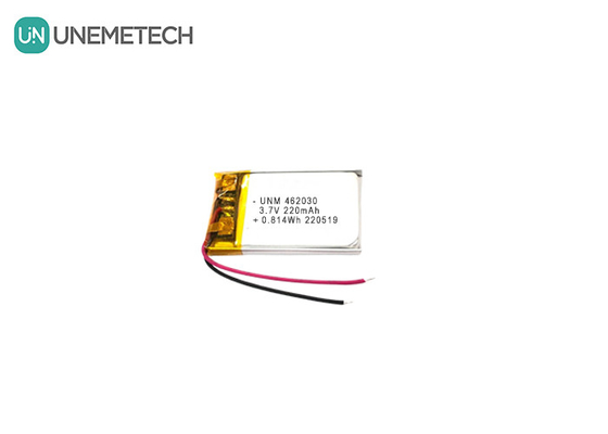 3.7V 220mAh 462030 گواهی باتری پلیمر لیتیوم شارژ پذیر برای چراغ های LED