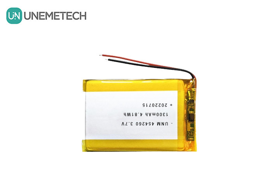 سلول باتری پلیمری لیتیوم یون 3.7V 1300mAh 454260 برای سیستم های خورشیدی