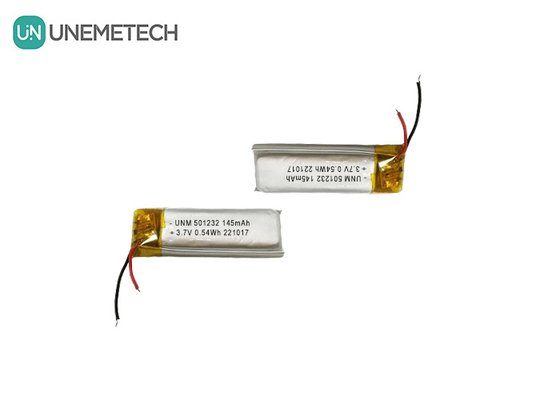 3.7V 145mAh 501232 باتری لیتیوم پلیمر طراحی کامپکت برای ماشین حباب