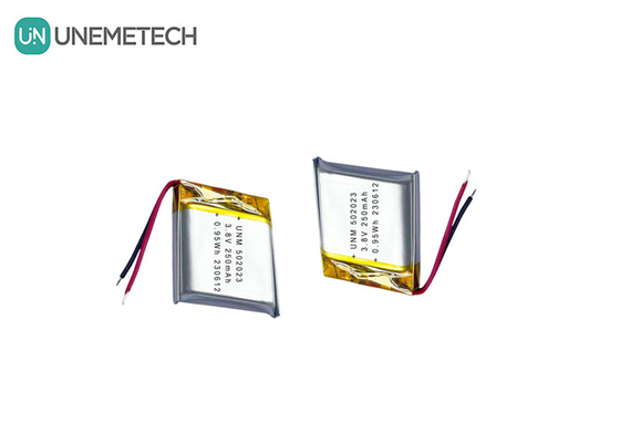 3.8V 250mAh 502023 باتری پلیمر لیتیوم ولتاژ بالا برای ردیاب مکان